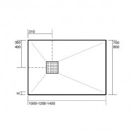 Душовий піддон мармуровий Kerasan H2.5 120х80 см сірий матовий 704059
