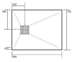 Душевой поддон мраморный Kerasan H2.5 90х72 см белый матовый 703230
