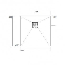 Душевой поддон мраморный Kerasan H2.5 80х80 см белый матовый 703030
