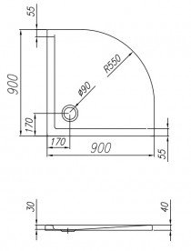 Душовий піддон Kolpa San Pony 90 кутовий акрил білий 726418