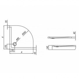 Душевой поддон Kolpa San Pony 90/0 угловой с панелью акрил белый 727484