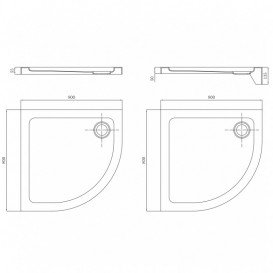 Душевой поддон Primera Frame 80х80 четверть круга акрил белый STQ2080