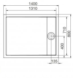 Душовий піддон прямокутний Roca Granada 140х80 см акрил білий A276266001