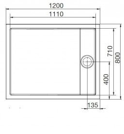 Душовий піддон прямокутний Roca Granada 120х80 см акрил білий A276265000