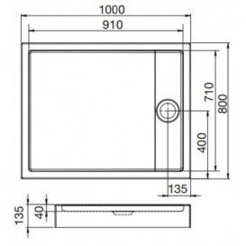 Душевой поддон прямоугольный Roca Granada 100х80 см акрил белый A276264000