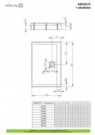 Душевой поддон Radaway Argos D 150x90 см на ножках акрил белый 4ADN915-02