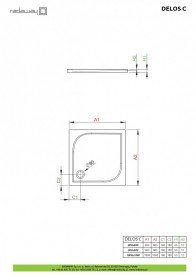 Душовий піддон Radaway Delos D 100x100 см акрил білий SDC1010-01
