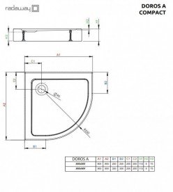 Душевой поддон Radaway Doros A Compact Stone Anthracite 90х90 под камень акрил антрацит SDRA9090-05-64S