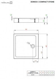 Душевой поддон Radaway Doros C Compact Stone Anthracite 90х90 под камень акрил антрацит SDRC9090-05-64S