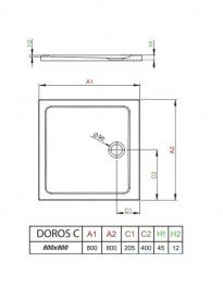 Душовий піддон Radaway Doros C Stone Anthracite 80х80 під камінь акрил антрацит SDRC8080-01-64S