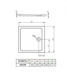 Душевой поддон Radaway Doros C Stone White 80х80 под камень акрил белый SDRC8080-01-04S