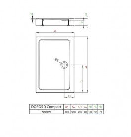 Душевой поддон Radaway Doros D Compact Stone White 120х80 под камень акрил белый SDRD1280-05-04S