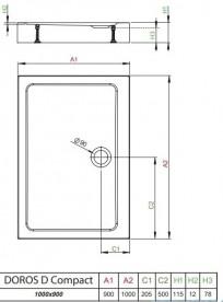 Душевой поддон Radaway Doros D Compact Stone Anthracite 100х90 под камень акрил антрацит SDRD1090-05-64S