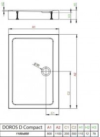 Душевой поддон Radaway Doros D Compact Stone Anthracite 110х80 под камень акрил антрацит SDRD1180-05-64S