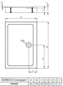Душевой поддон Radaway Doros D Compact Stone Anthracite 130х90 под камень акрил антрацит SDRD1390-05-64S
