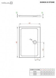 Душовий піддон Radaway Doros D Stone Anthracite 90х80 під камінь акрил антрацит SDRD9080-01-64S