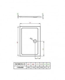 Душовий піддон Radaway Doros D Stone Anthracite 110х80 під камінь акрил антрацит SDRD1180-01-64S