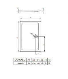 Душовий піддон Radaway Doros D Stone Anthracite 110х90 під камінь акрил антрацит SDRD1190-01-64S