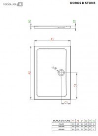 Душовий піддон Radaway Doros D Stone White 90х80 під камінь акрил білий SDRD9080-01-04S