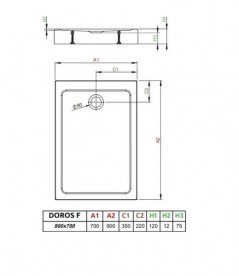 Душовий піддон Radaway Doros F Compact Stone White 90х70 під камінь акрил білий SDRFP9070-05-04S