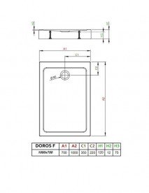Душевой поддон Radaway Doros F Compact Stone White 100х70 под камень акрил белый SDRFP1070-05-04S