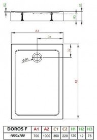 Душовий піддон Radaway Doros F Compact Stone Anthracite 100х70 під камінь акрил антрацит SDRFP1070-05-64S