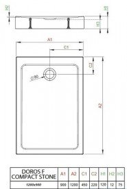 Душовий піддон Radaway Doros F Compact Stone Anthracite 120х90 під камінь акрил антрацит SDRFP1290-05-64S