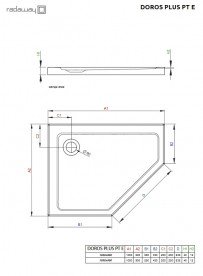 Душовий піддон Radaway Doros Plus PT E 100х80 лівобічний акрил білий SDRPTP1080-01L