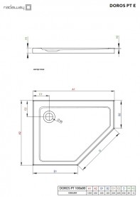 Душевой поддон Radaway Doros PT E 100х90 правосторонний акрил белый SDRPT1090-01R