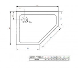 Душевой поддон Radaway Doros PT E Stone White 100х80 правосторонний под камень акрил белый SDRPT1080-01-04SR