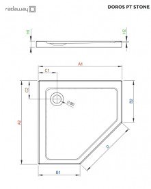 Душовий піддон Radaway Doros PT Stone White 80х80 під камінь акрил білий SDRPT8080-01-04S