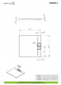 Душовий піддон Radaway Giaros C 100х100 см литий камінь білий M3GRC1010