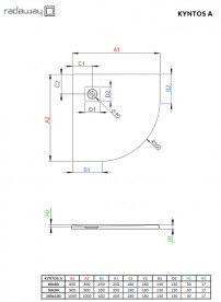 Душовий піддон Radaway Kyntos A 90х90 литтєвий мармур чорний HKA9090-54
