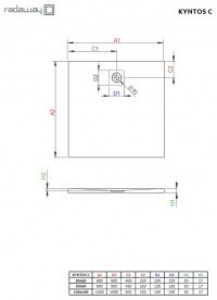 Душовий піддон Radaway Kyntos C 80х80 литтєвий мармур цемент HKC8080-74