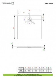 Душовий піддон Radaway Kyntos C 90x90 см литий камінь антрацит HKC9090-64