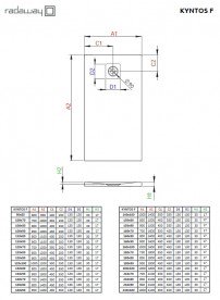 Душевой поддон Radaway Kyntos F 180х90 литьевой мрамор цемент HKF18090-74