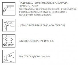 Душовий піддон Radaway Kyntos F 210x90 см литий камінь білий HKF219-04
