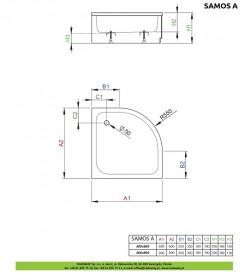 Душовий піддон Radaway Samos A 90x90 см акрил білий 4S99300-03
