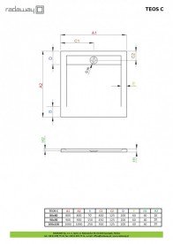Душовий піддон Radaway Teos C 100x100 см литий камінь білий HTC100100-04