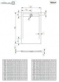 Душовий піддон Radaway Teos F 100х80 литтєвий мармур цемент HTF10080-74