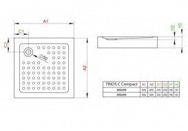 Душовий піддон Radaway Tinos C Compact 80x80 см акрил білий S4TIC8080-08