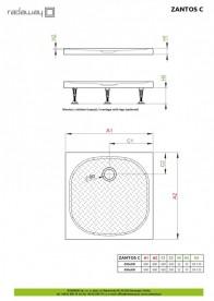 Душовий піддон Radaway Zantos C 80x80 см литий камінь білий M3ZNC8080-06