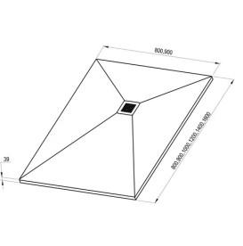 Душовий піддон Ravak Slate Pro 80x80 см литий мармур чорний XA034433010