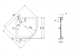 Душовий піддон Ravak Verona 90  ST R-500 акріл білий XAU0000035