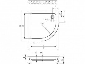 Душовий піддон Riho 210 90x90 см акрил білий DA1900500000000