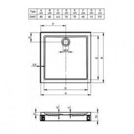 Душевой поддон Riho Davos 249 80х80 см акрил белый DA5700500000000