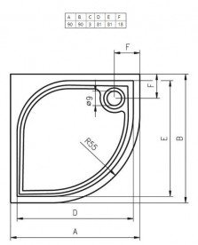 Душовий піддон Riho Kolping DB14 90х90 см литий мармур білий DB1400500000000