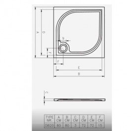 Душовий піддон Riho Kolping DB20 80х80 см литой мрамор білий DB2000500000000