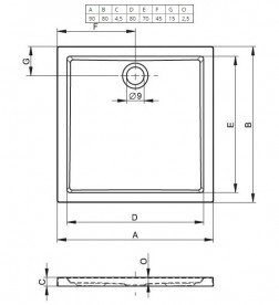Душовий піддон Riho Zurich 270 80х90 см акрил білий DA7000500000000