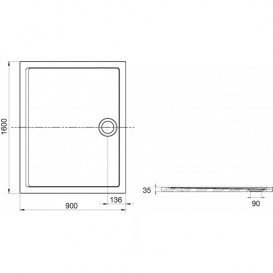 Душевой поддон Roca Aeron 160х90 см искусственный камень белый A276297100